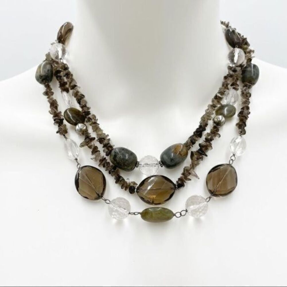 Natural Stones Multi Strand semi precious Necklace